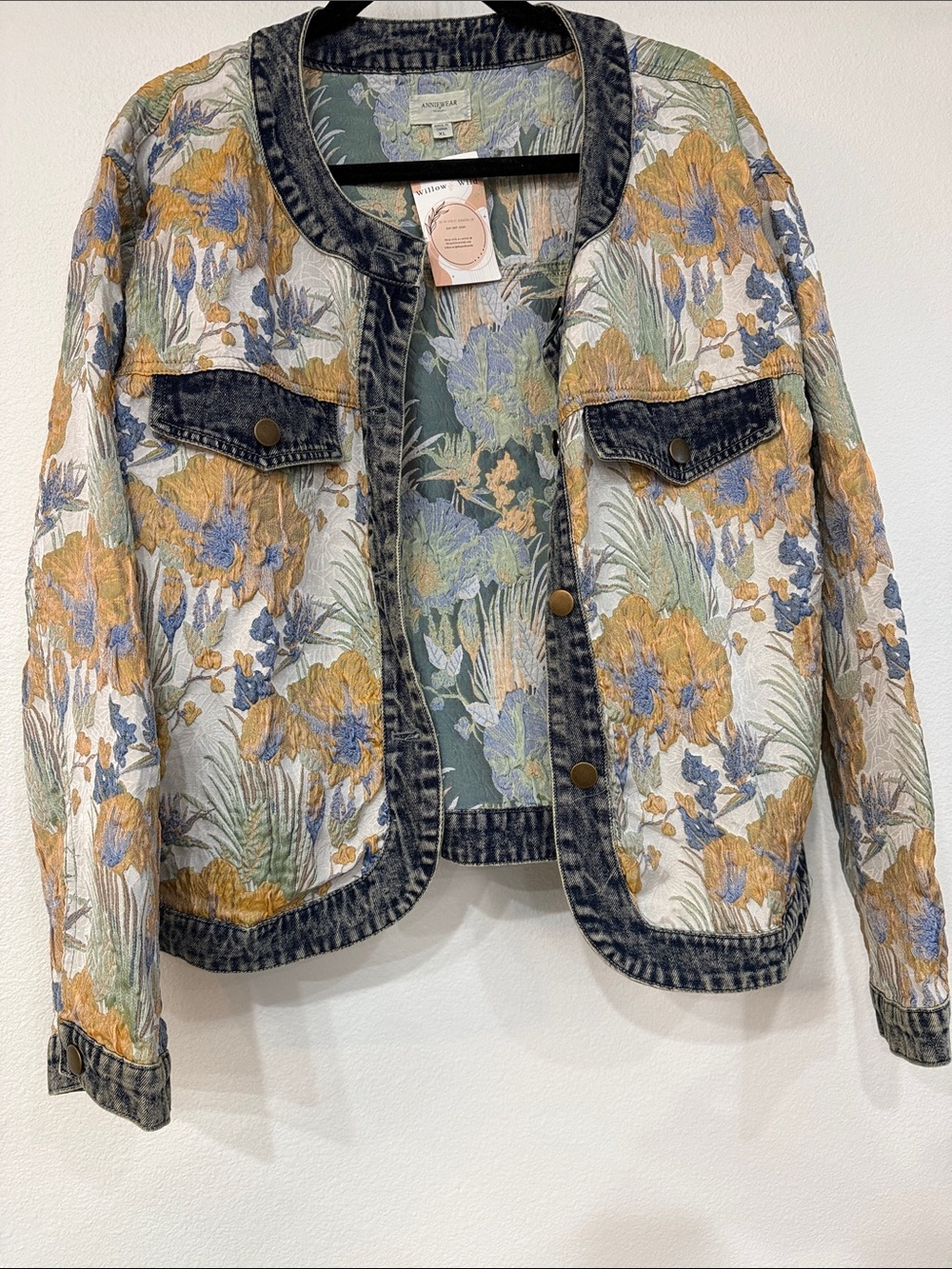 Floral Jacquard Denim Jacket